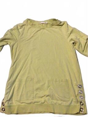 Soft Surroundings Make it Snappy Lime Green Side Snap Tunic Size 1X